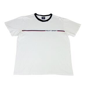 Vintage 90s Polo Sport Ralph Lauren T-Shirt XL Ringer